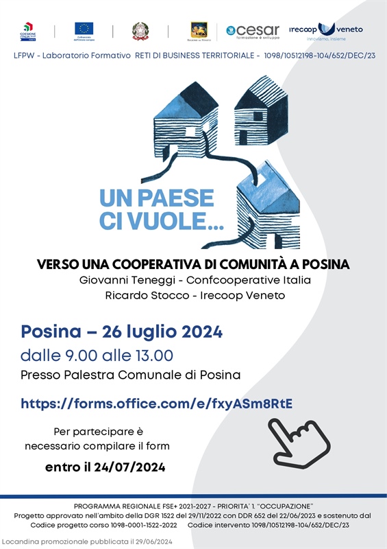 VERSO UNA COOPERATIVA DI COMUNITÀ A POSINA