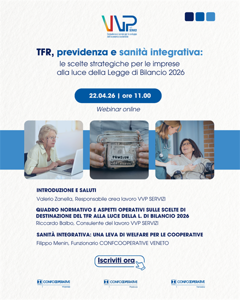 TFR, previdenza e sanità integrativa: le scelte strategiche per le imprese alla luce della Legge di Bilancio 2026