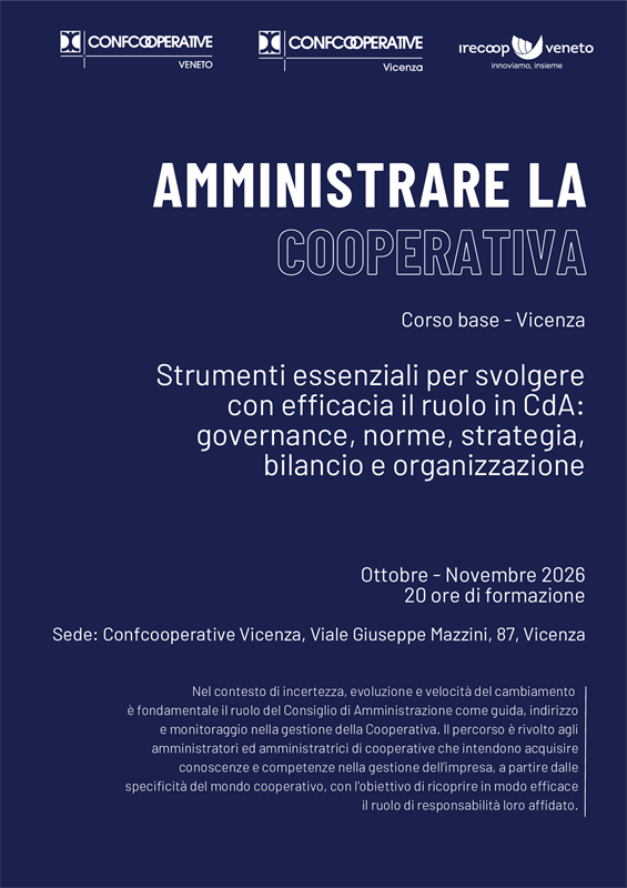 Amministrare la cooperativa: in partenza un corso base per...