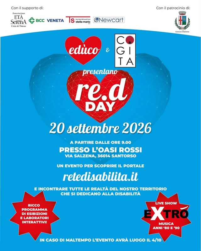 Re.d Day: a Santorso una giornata dedicata a disabilità, inclusione e rete territoriale